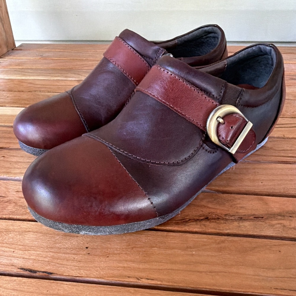 L'Artiste Spring Step Brown 2 Tone Leather Shoes Womens 8 Monk Strap Quirky Boho